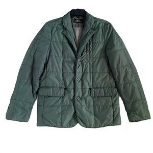 Louis Castel Quilted Single Breasted Golf Jacket Olive Green small